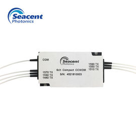 Cáp quang 6CH CCWDM Mux Demux Với loại đầu nối LC / APC, độ ổn định cao