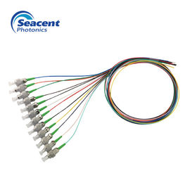 Sợi đuôi lợn sợi quang bền bỉ 12 chùm màu với đầu nối ST / APC hoặc FC / APC