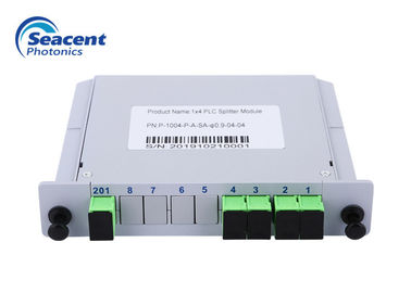 Chèn Bộ chia PLC loại 1x4 Cassette Mạng quang thụ động Độ ổn định cao